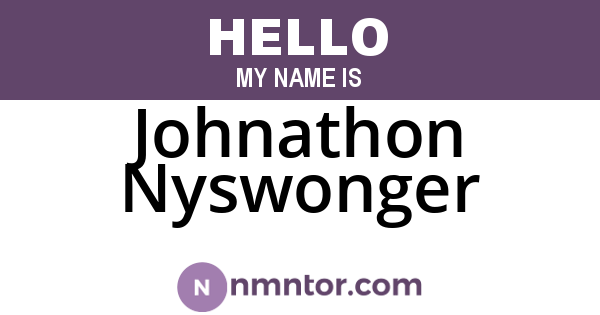 Johnathon Nyswonger