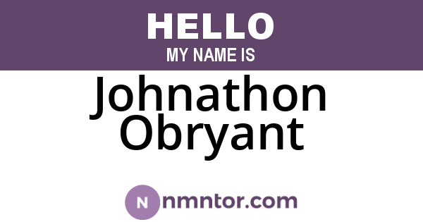 Johnathon Obryant