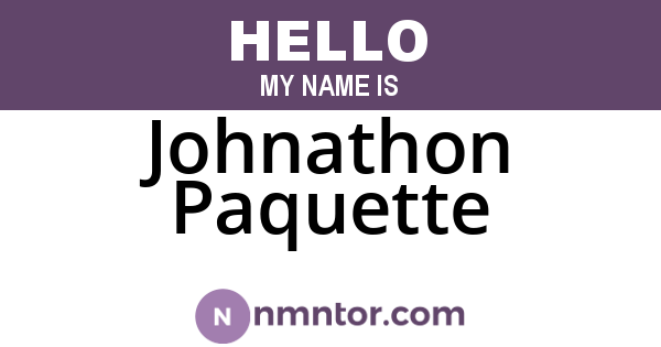 Johnathon Paquette