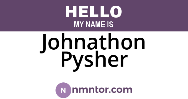 Johnathon Pysher