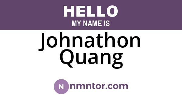 Johnathon Quang