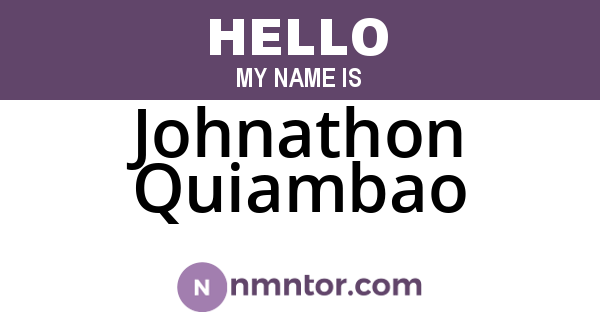 Johnathon Quiambao
