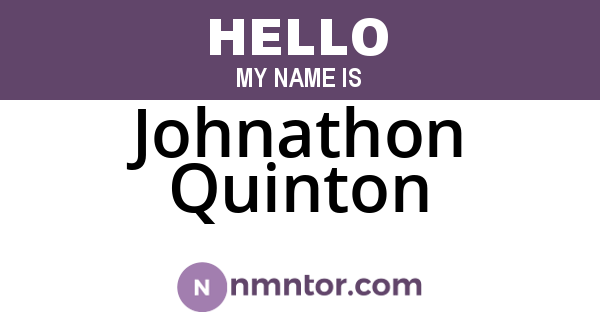 Johnathon Quinton