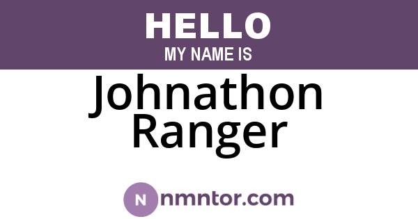 Johnathon Ranger