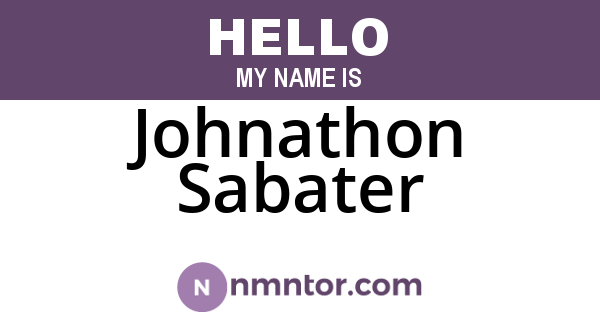 Johnathon Sabater