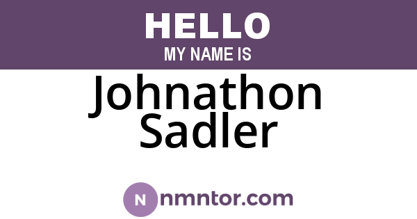 Johnathon Sadler