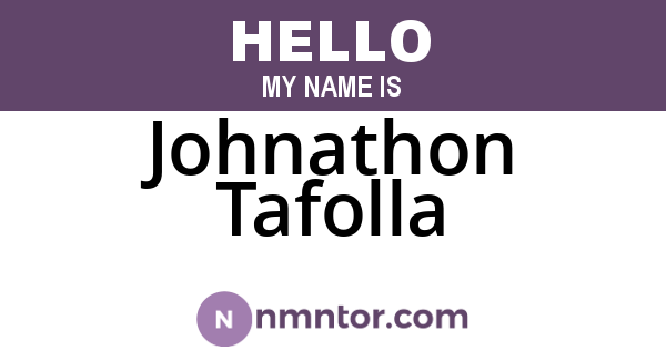 Johnathon Tafolla
