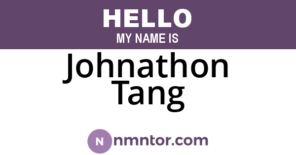 Johnathon Tang