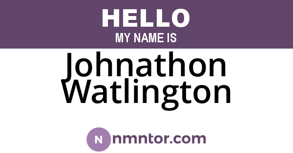 Johnathon Watlington