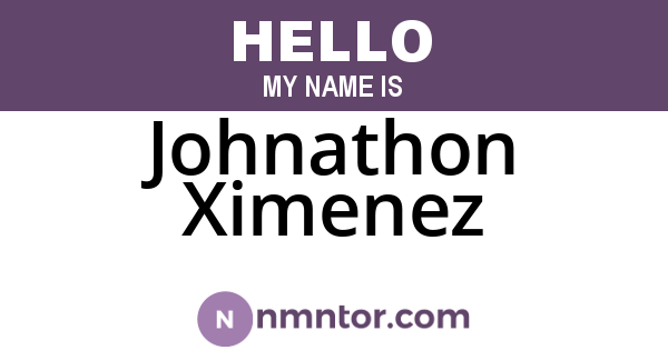 Johnathon Ximenez