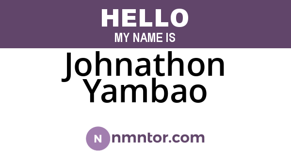 Johnathon Yambao