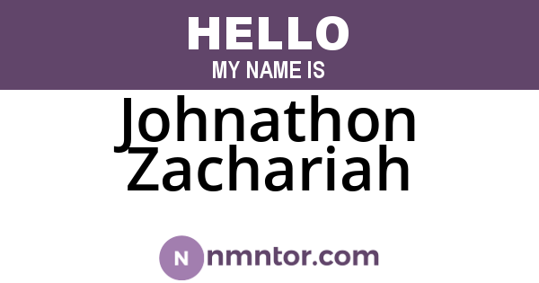 Johnathon Zachariah