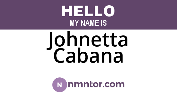 Johnetta Cabana