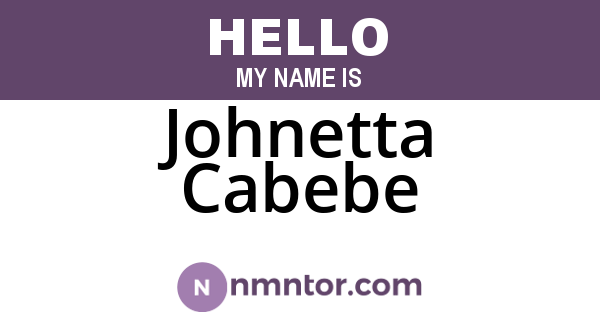 Johnetta Cabebe