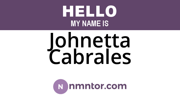 Johnetta Cabrales