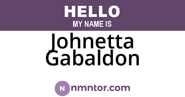 Johnetta Gabaldon