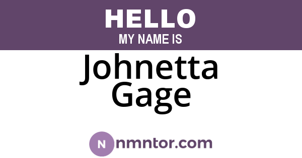 Johnetta Gage