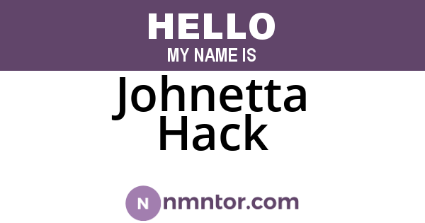 Johnetta Hack