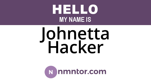 Johnetta Hacker