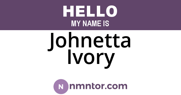 Johnetta Ivory