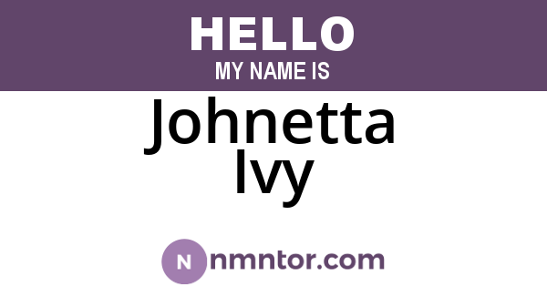 Johnetta Ivy