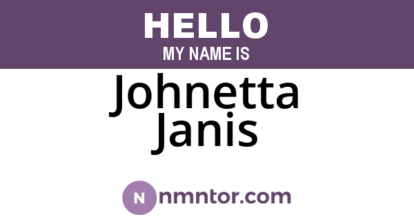 Johnetta Janis