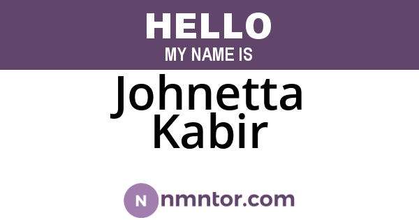 Johnetta Kabir