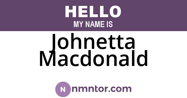 Johnetta Macdonald