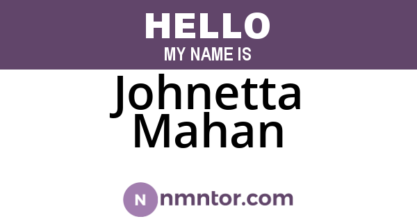 Johnetta Mahan