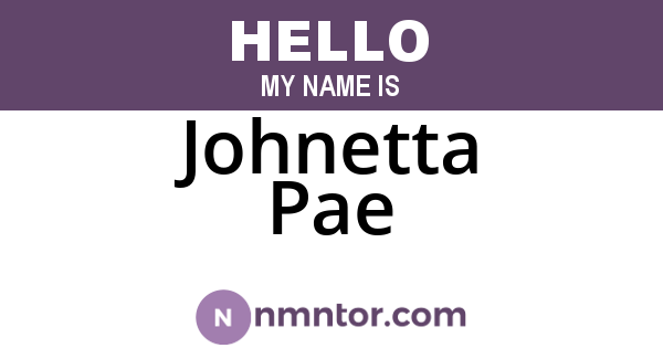 Johnetta Pae
