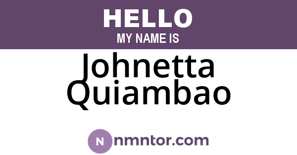Johnetta Quiambao