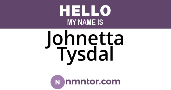 Johnetta Tysdal
