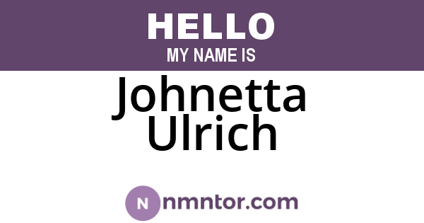 Johnetta Ulrich
