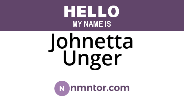 Johnetta Unger