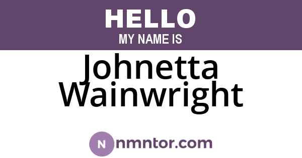 Johnetta Wainwright