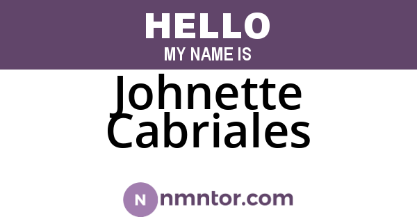 Johnette Cabriales
