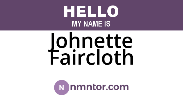 Johnette Faircloth