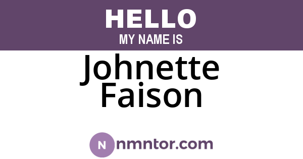 Johnette Faison