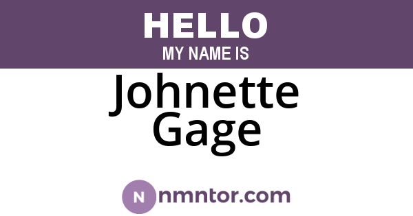 Johnette Gage