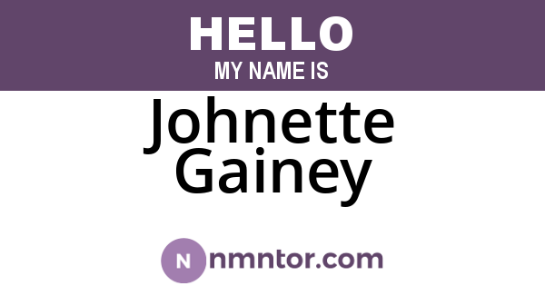 Johnette Gainey