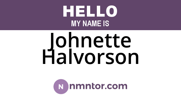 Johnette Halvorson