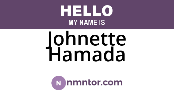 Johnette Hamada