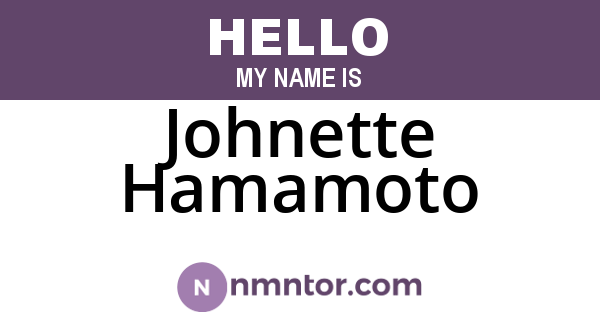 Johnette Hamamoto