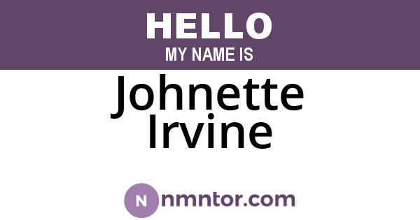 Johnette Irvine