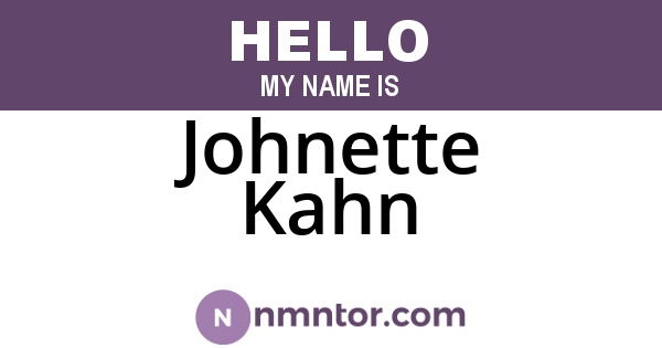 Johnette Kahn