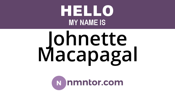 Johnette Macapagal