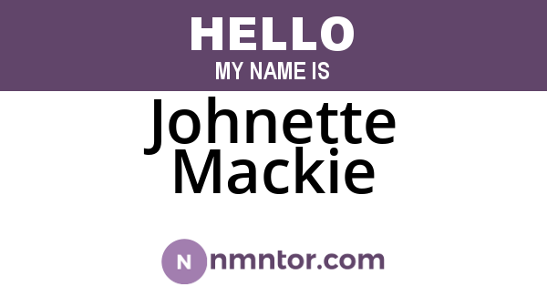 Johnette Mackie