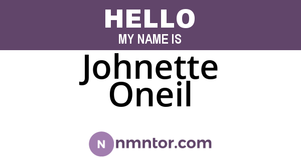 Johnette Oneil