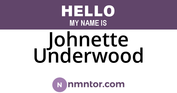 Johnette Underwood