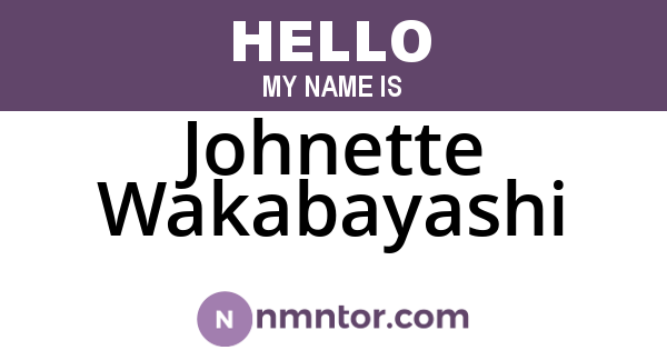 Johnette Wakabayashi